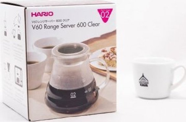 Hario Range Server V60-02, Γυάλινη Κανάτα Καφέ, 600ml