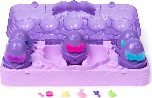 Hatchimals Ζωντανό Σετ Παιχνιδιού Neon Rainbow Carton, Διαδραστικό Παιχνίδι με Φιγούρες