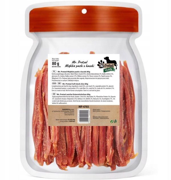 Mr. Pretzel Μαλακές Λωρίδες Πάπιας 80g