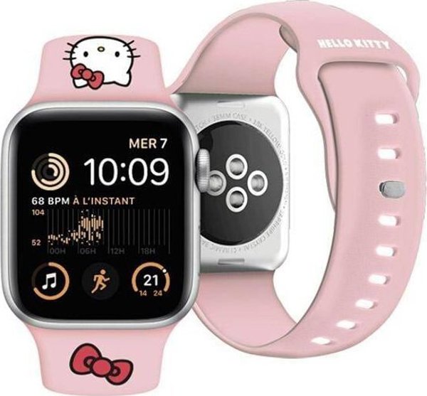 HelloKitty Hello Kitty Λουράκι HKAWLSCHBLP Apple Watch 42/44/45/49mm ροζ λουράκι Σιλικόνη Κεφάλι Kitty
