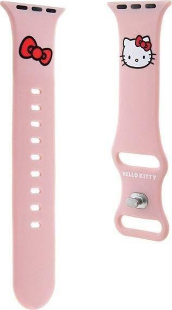 HelloKitty Hello Kitty Λουράκι HKAWLSCHBLP Apple Watch 42/44/45/49mm ροζ λουράκι Σιλικόνη Κεφάλι Kitty