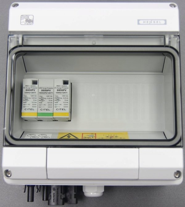 Hensel Σετ σύνδεσης PV - AC 1 SPD CITEL τύπου 1+2 1 MCB 16A 3P KV PV AC1+2 600001C