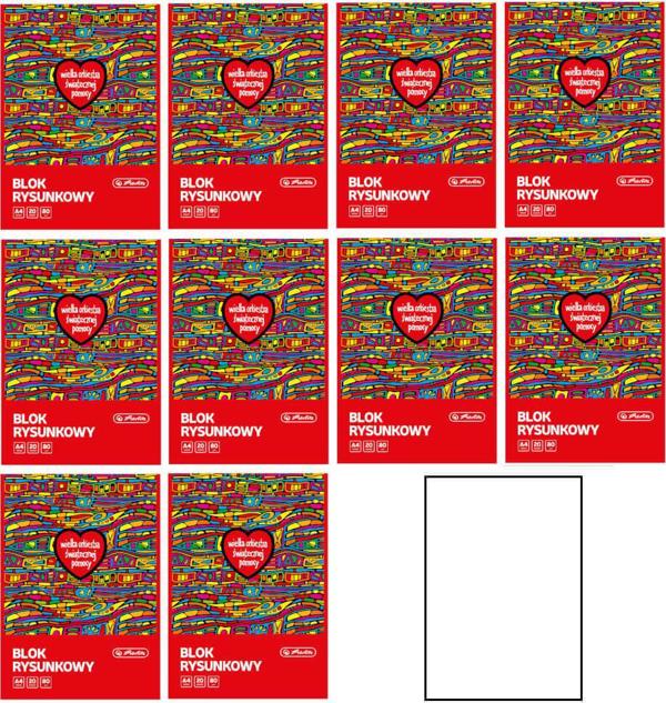 Herlitz Μπλοκ Ζωγραφικής A4, 20 Φύλλα, 80g/m2, Great Orchestra of Christmas Charity, Σετ 10 Τεμάχια