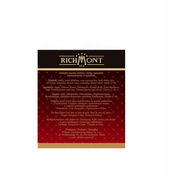 Richmont Rum Cherry Φρουτώδες Βότανο Τσάι 40x6g
