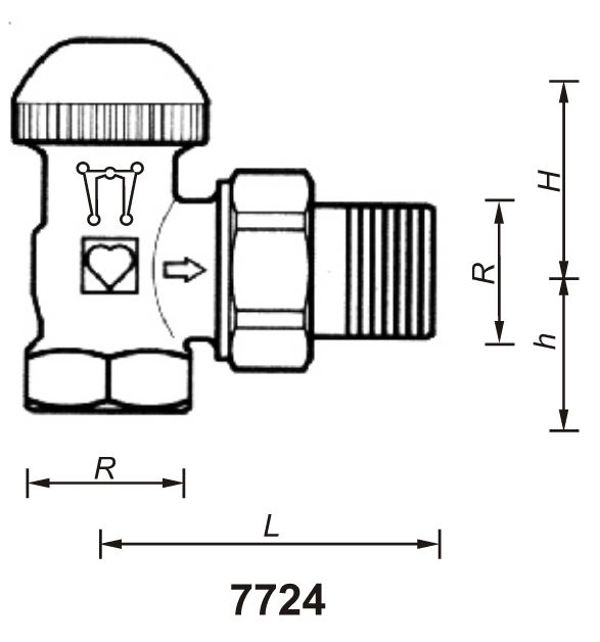 Herz Zawór grzejnikowy termostatyczny kątowy 1/2'' (1772491)