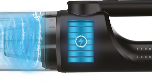 HEYNER 2in1 VacuBooster Pro belaidis akumuliatorinis dulkių siurblys, 120 W, HEPA filtras