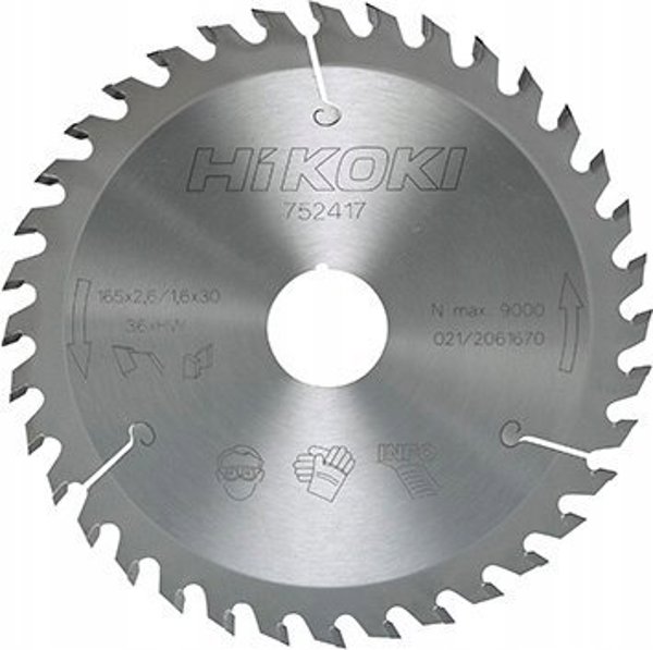 Δίσκος κοπής ξύλου Hikoki HITACHI 165x30/20mm 36 δόντια