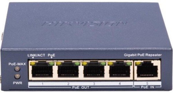 Hikvision DS-3E0505P-E/M 5-Port PoE Unmanaged Switch, Desktop, 10/100/1000 Mbps