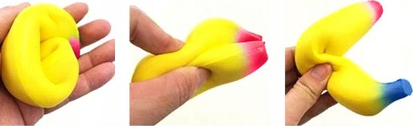 Hipo Banan super rozciagliwy antystresowy gniotek 14cm kolory teczy 620940