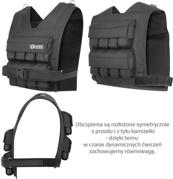 HMS Γιλέκο Προπόνησης με Βάρη 16 kg KTO16 - Ρυθμιζόμενο Γιλέκο για Fitness & Crossfit
