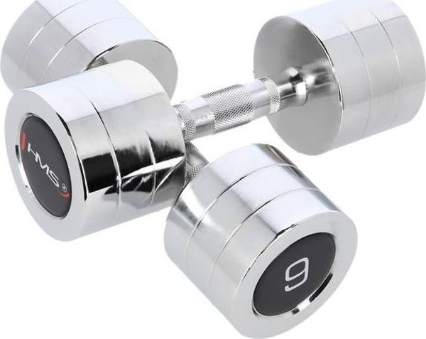 HMS Χρωμιωμένοι Αλτήρες CHD09, Σετ 2 x 9kg, Ατσάλινοι Αλτήρες Γυμναστικής