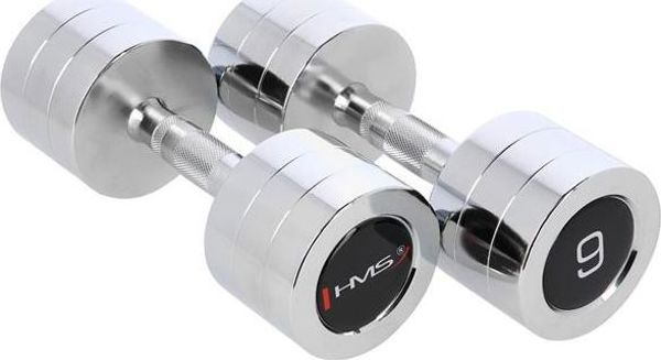 HMS Χρωμιωμένοι Αλτήρες CHD09, Σετ 2 x 9kg, Ατσάλινοι Αλτήρες Γυμναστικής