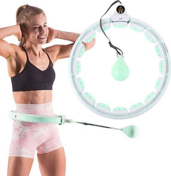HMS HHW06 Hula Hoop Γυμναστικής με Βάρη, Εξοχές Μασάζ & Ψηφιακό Μετρητή, Πράσινο