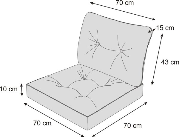 Hobbygarden Emma Tech Μαξιλάρι Καρέκλας Be, Ύφασμα Ekolen, Γκρι