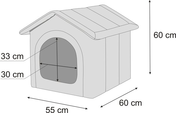 Σπιτάκι Σκύλου Hobbydog R4 Ekolen, Γκρι, Αδιάβροχο, 80x60x55cm