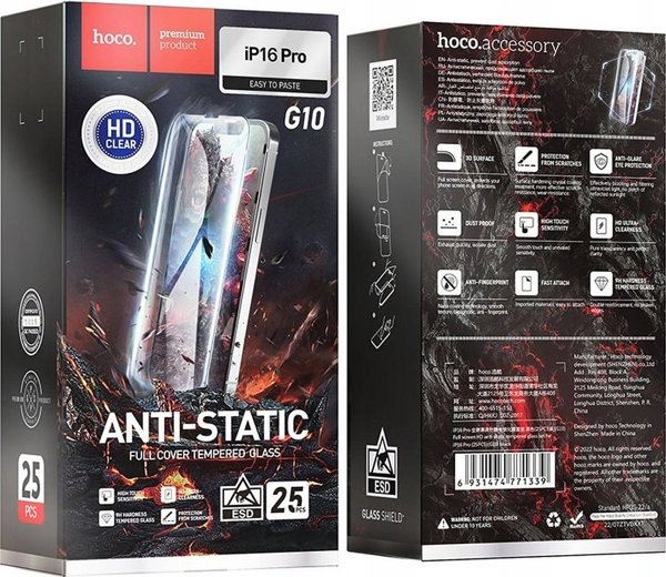 Hoco Szklo hartowane HD Anti-static (SET 25in1) MULTIPACK do iPhone 16 Pro (G10)
