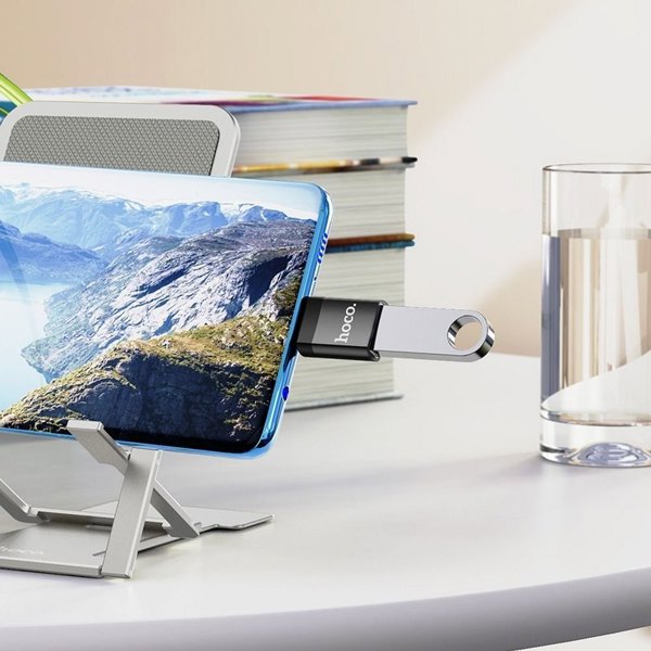 Hoco HOCO ADAPTER OTG ZE ZLACZA TYP C DO USB A (ZENNSKI) UA17 CZARNY