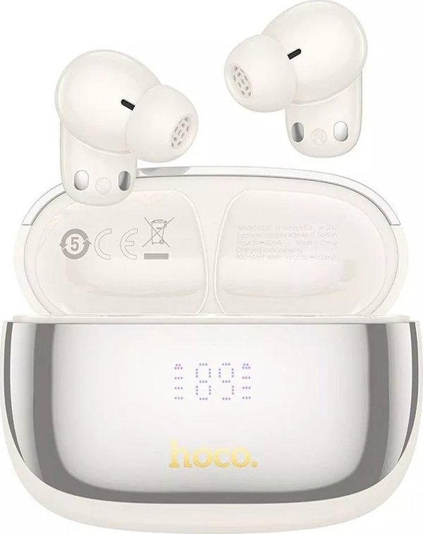 Hoco EQ20 Ασύρματα Ακουστικά Bluetooth TWS ANC + ENC - Λευκά