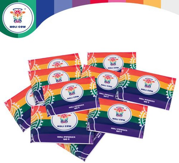 Holi Cow Kolorowy proszek Holi zestaw10x100g Holi Cow 27334