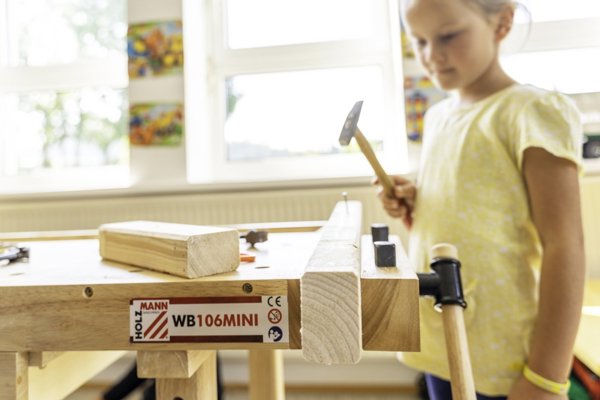 Holzmann WB 106 Μίνι Παιδικός Πάγκος Εργασίας από Ξύλο, Φυσικό Χρώμα, 106x61x70 cm