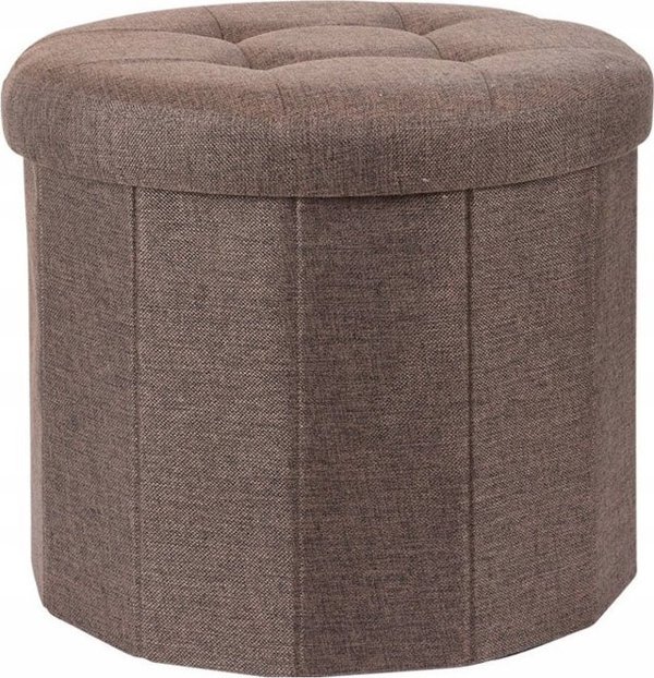 Home Styling Collection Πουφ με καπιτονέ κάθισμα OTTOMAN, Ø 45 x 39 cm, καφέ 13962953 5902973414080