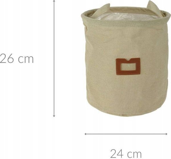 Home Styling Collection Υφασμάτινο καλάθι με παράθυρο και λαβές, Ø 24 cm