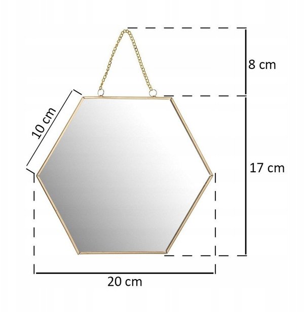 Home Styling Collection LUSTRO scienne szesciokat, szerokosc 20 cm, zlote