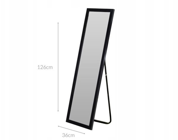 Home Styling Collection Lustro stojace prostokatne 126 cm czarne