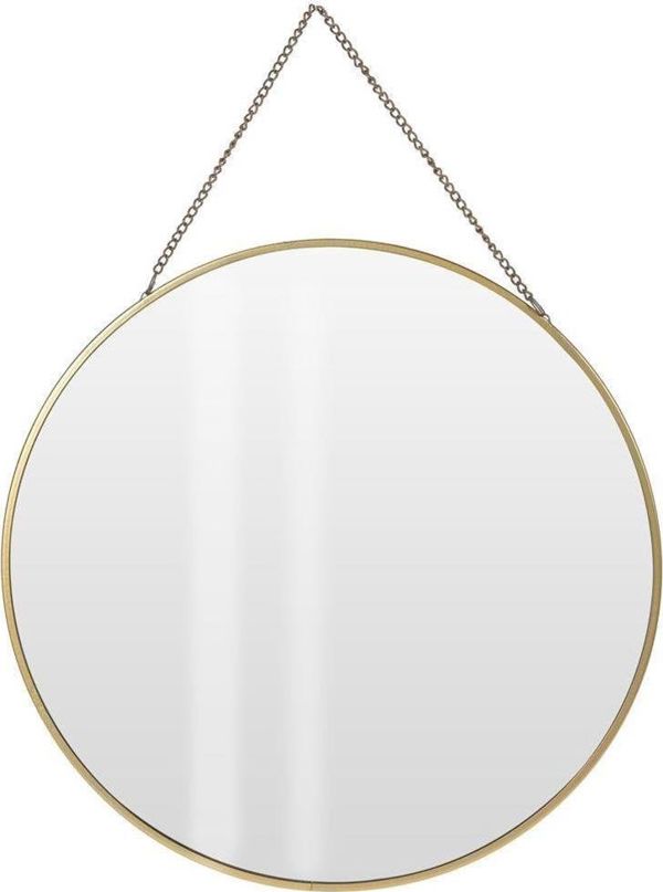 Home Styling Collection Στρογγυλός καθρέφτης με αλυσίδα και χρυσή μεταλλική κορνίζα