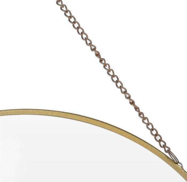 Home Styling Collection Στρογγυλός καθρέφτης με αλυσίδα και χρυσή μεταλλική κορνίζα