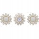 Home Styling Collection Lustra dekoracyjne w geometrycznych ramach 2 sztuki plus zegar scienny