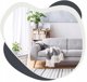 Home Styling Collection Lustra dekoracyjne w geometrycznych ramach 2 sztuki plus zegar scienny