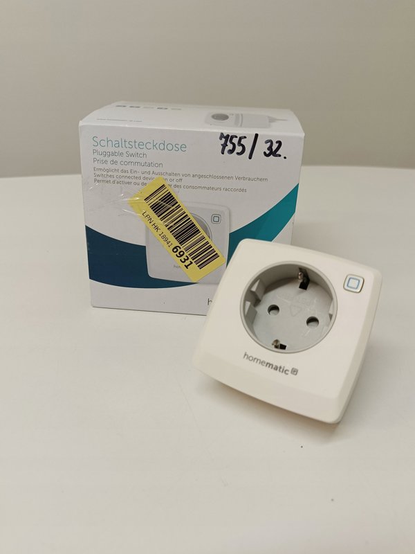 Homematic IP Έξυπνη Πρίζα HmIP-PS-2, Τηλεχειριζόμενος Διακόπτης Ρεύματος, Λευκό