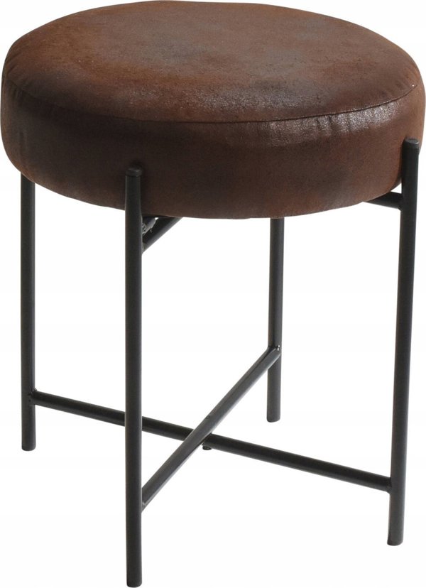 Home Styling Collection Taboret okrągły z metalowym stelażem, Ø 36 cm