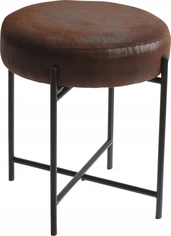 Home Styling Collection Taboret okrągły z metalowym stelażem, Ø 36 cm
