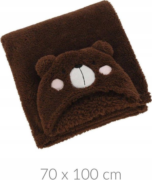 Κουβέρτα με κουκούλα για παιδιά TEDDY, με αυτιά, 70 x 100 cm Home Styling Collection
