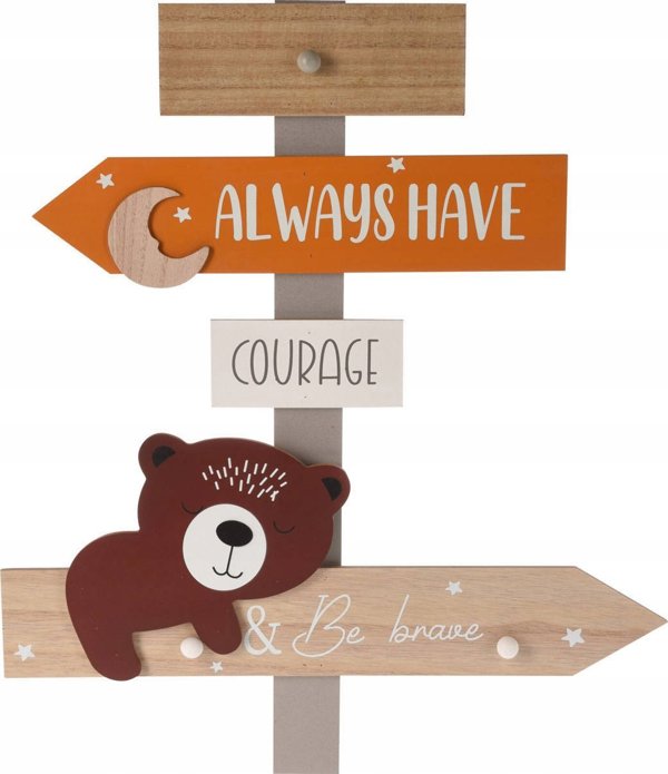 Home Styling Collection Wieszak na ubrania dla dzieci Zoo, 44 x 3,5 x 51,5 cm