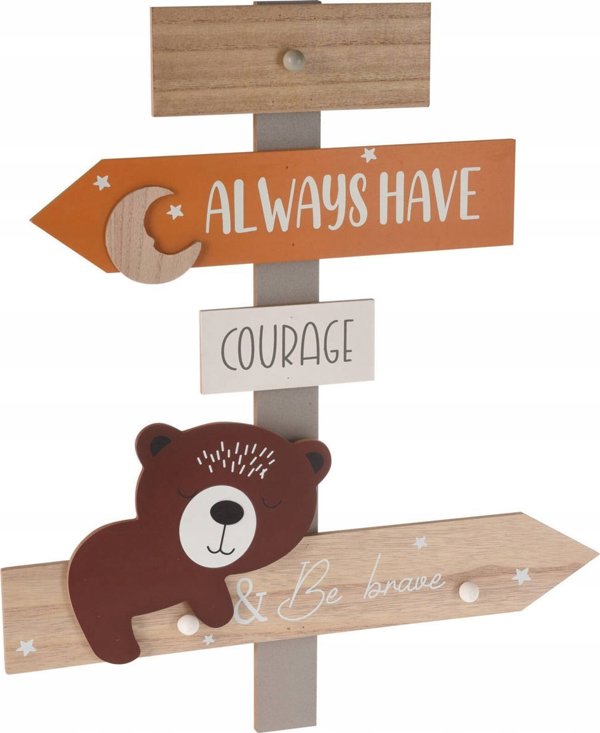 Home Styling Collection Wieszak na ubrania dla dzieci Zoo, 44 x 3,5 x 51,5 cm