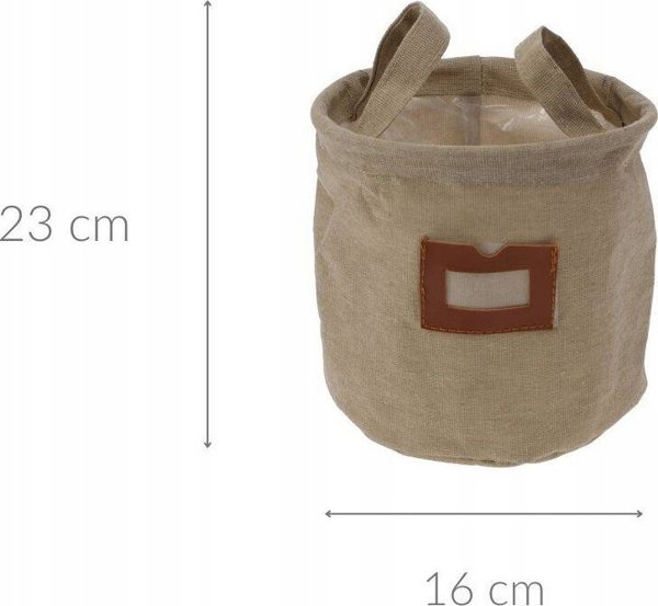 Home Styling Collection Υφασμάτινο καλάθι με παράθυρο και λαβές, Ø 16 εκ.