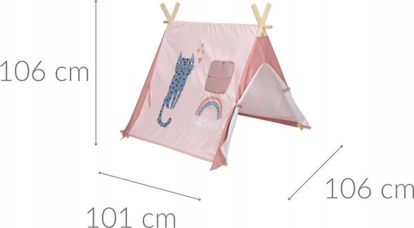Home Styling Collection Παιδική σκηνή με παράθυρο και ξύλινο σκελετό, 101 x 106 x 106 εκ.