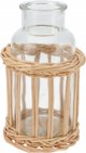 Home Styling Collection Διακοσμητικό μπουκάλι σε καλάθι από λυγαριά