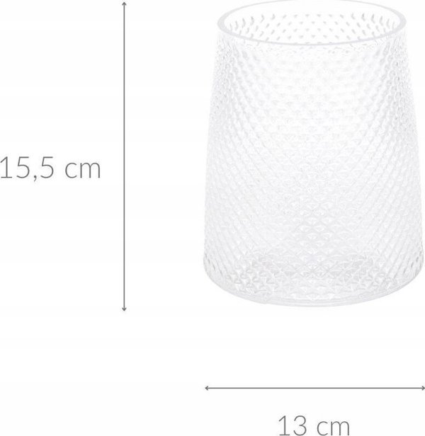 Home Styling Collection Διακοσμητικό γυάλινο βάζο χαμηλό, Ø 13 x 15,5 cm