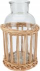 Home Styling Collection Διακοσμητικό μπουκάλι σε ψάθινο καλάθι