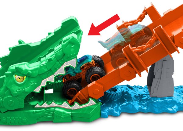 Hot Wheels Monster Trucks Rajdowe wyzwanie – Tor Paszcza Krokodyla Zestaw (JJN45)