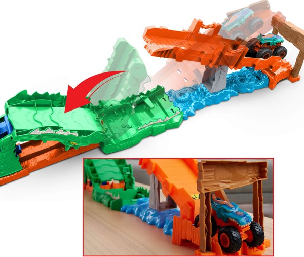 Hot Wheels Monster Trucks Rajdowe wyzwanie – Tor Paszcza Krokodyla Zestaw (JJN45)
