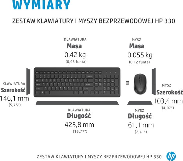 HP 330 Ασύρματο Σετ Πληκτρολόγιο και Ποντίκι, UK Layout, Μαύρο