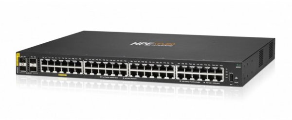 HPE Aruba Networking CX 6000 48p 10M/100M/1G Class4 PoE 4p SFP 1G 370W Switch - Switch - managed - 48 x 10/100/1000 (PoE+) + 4 x Gigabit SFP (Uplink) - Luftstrom von Seite zu Seite - an Rack montierbar, wandmontierbar - PoE+ (370 W) - BTO