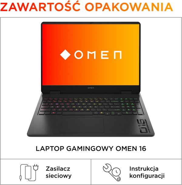 HP OMEN Gaming 16-am0229nw Intel Core Ultra 7 255H Laptop 40,6 cm (16") 2K 24 GB DDR5-SDRAM 1 TB SSD NVIDIA GeForce RTX 5060 Wi-Fi 6E (802.11ax) Windows 11 Home AI PC Czarny
