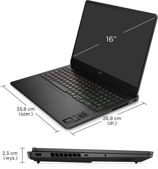 HP OMEN Gaming 16-am0229nw Intel Core Ultra 7 255H Laptop 40,6 cm (16") 2K 24 GB DDR5-SDRAM 1 TB SSD NVIDIA GeForce RTX 5060 Wi-Fi 6E (802.11ax) Windows 11 Home AI PC Czarny