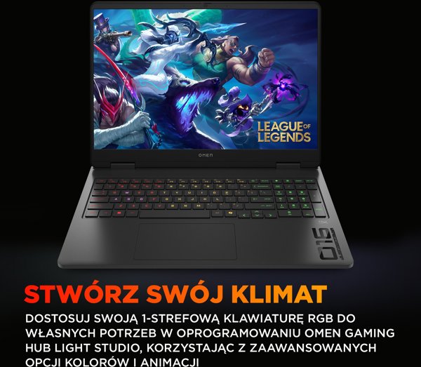 HP OMEN Gaming 16-am0229nw Intel Core Ultra 7 255H Laptop 40,6 cm (16") 2K 24 GB DDR5-SDRAM 1 TB SSD NVIDIA GeForce RTX 5060 Wi-Fi 6E (802.11ax) Windows 11 Home AI PC Czarny